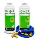 Recambio Gasica - Pack gas refrigerante R1234yf con manguera carga y válvula para refrigeración - 470001324PGR