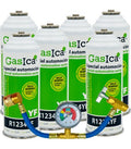 Recambio Gasica - Pack 6 botellas gas refrigerante R1234yf + manómetro para refrigeración - 470001324P6M