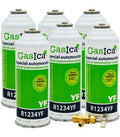 Recambio Gasica - Pack 6 botellas gas refrigerante R1234yf y llave de servicio para refrigeración - 470001324P6R