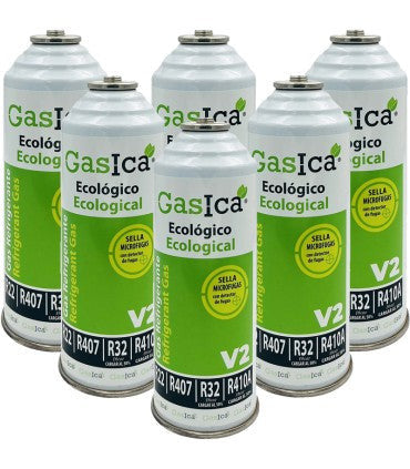 Recambio Gasica - Pack 6 botellas gas refrigerante para refrigeración - 470001175P6