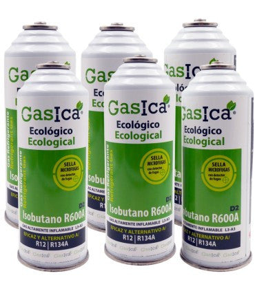 Recambio Gasica - Pack 6 botellas gas refrigerante para refrigeración - 470001174P6