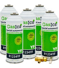 Recambio Gasica - Pack 5 botellas gas refrigerante R1234yf y llave de servicio para refrigeración - 470001324P5R