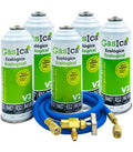 Recambio Gasica - Pack 5 botellas gas refrigerante R22 R32 R407 R290 R410A con manguera y válvula para refrigeración - 470001175P5GR