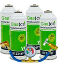 Recambio Gasica - Pack 4 botellas gas refrigerante R1234yf + manómetro para refrigeración - 470001324P4M