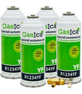Recambio Gasica - Pack 4 botellas gas refrigerante R1234yf y llave de servicio para refrigeración - 470001324P4R