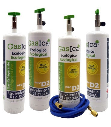 Recambio Gasica - Pack 4 botellas gas refrigerante GASICA PRO D2 para refrigeración - 470001174PROP4H