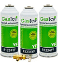 Recambio Gasica - Pack 3 botellas gas refrigerante R1234yf y llave de servicio para refrigeración - 470001324P3R