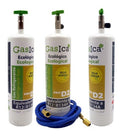 Recambio Gasica - Pack 3 botellas gas refrigerante R12 R134a con manguera carga para refrigeración - 470001174PROP3H