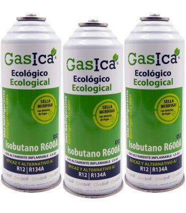 Recambio Gasica - Pack 3 botellas gas refrigerante para refrigeración - 470001174P3