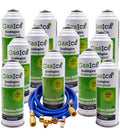Recambio Gasica - Pack 12 botellas gas refrigerante R12 R134a, manguera carga y válvula para refrigeración - 470001174P12HR