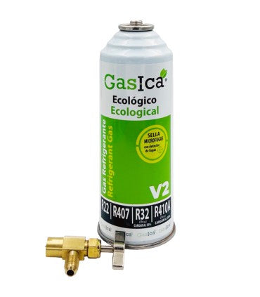 Recambio Gasica - Gas refrigerante R22 - R32 - R407 - R290 - R410A con llave de servicio para refrigeración - 470001175R