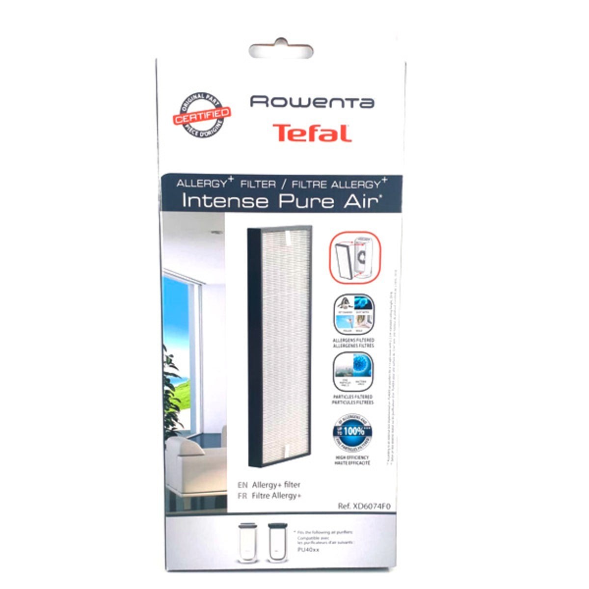 Recambio Rowenta Intense Pure Air - Purificador de aire con filtro Allergy - XD6074F0