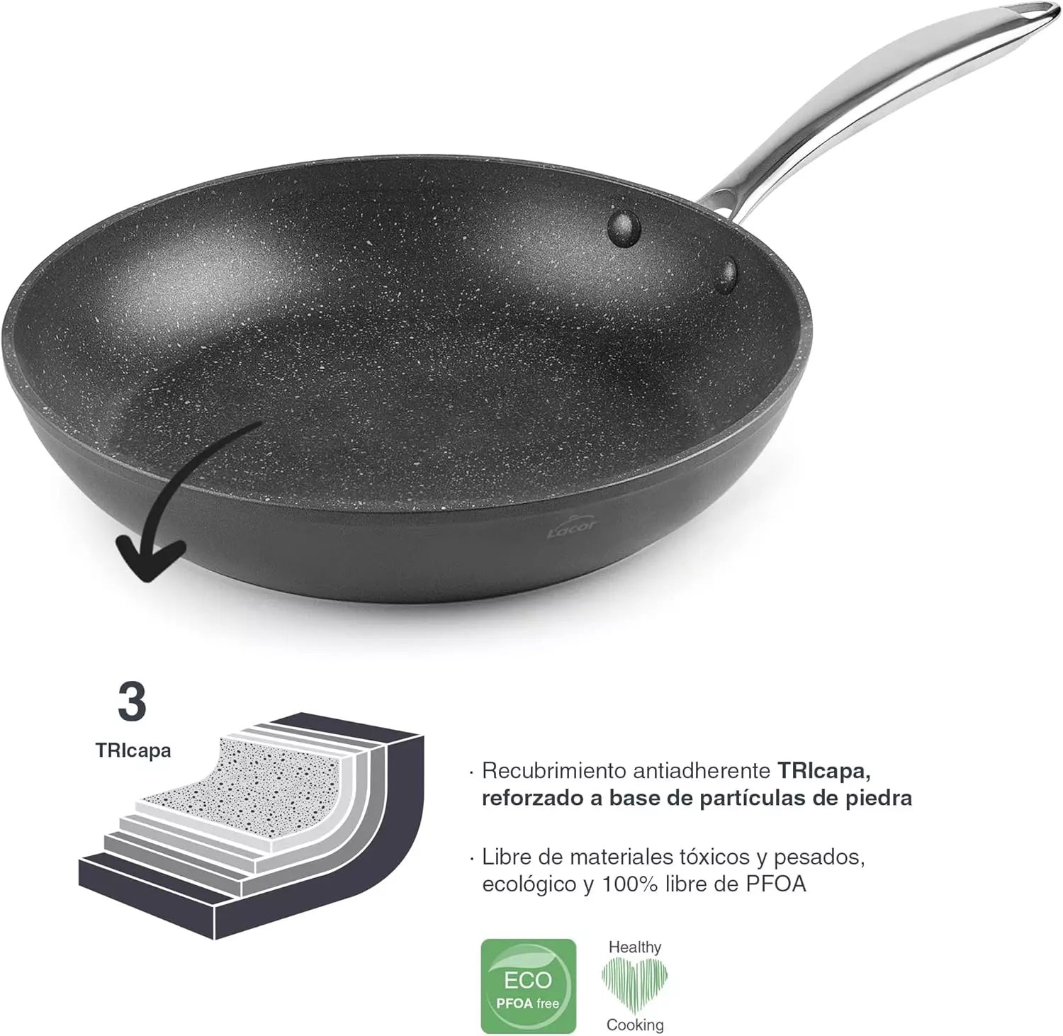 LACOR Sartén Easy Aluminio Forjado