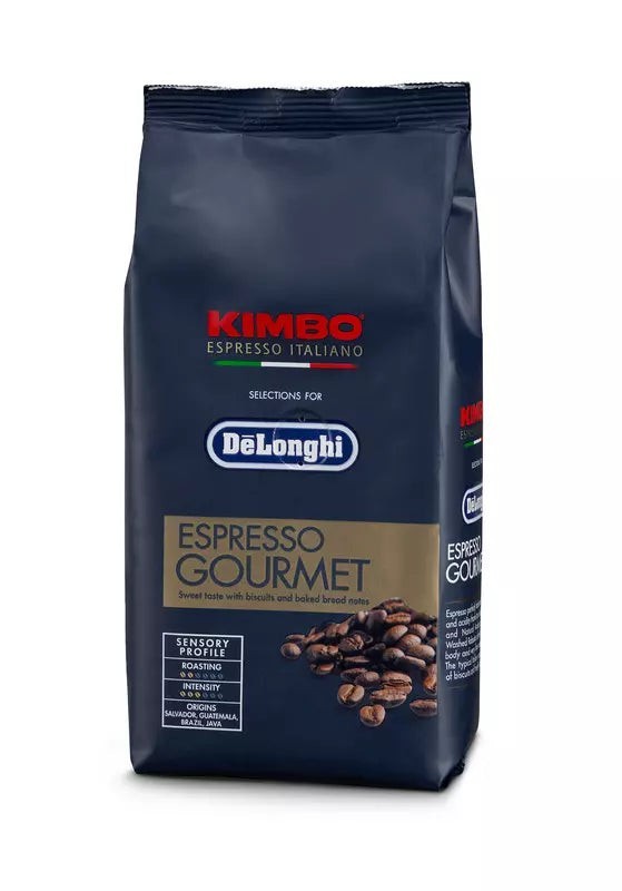 Recambio Kimbo Espresso De'Longhi - Café en grano, Selección Gourmet, 80% Arábica 20% Robusta, 250 g - 5513282341