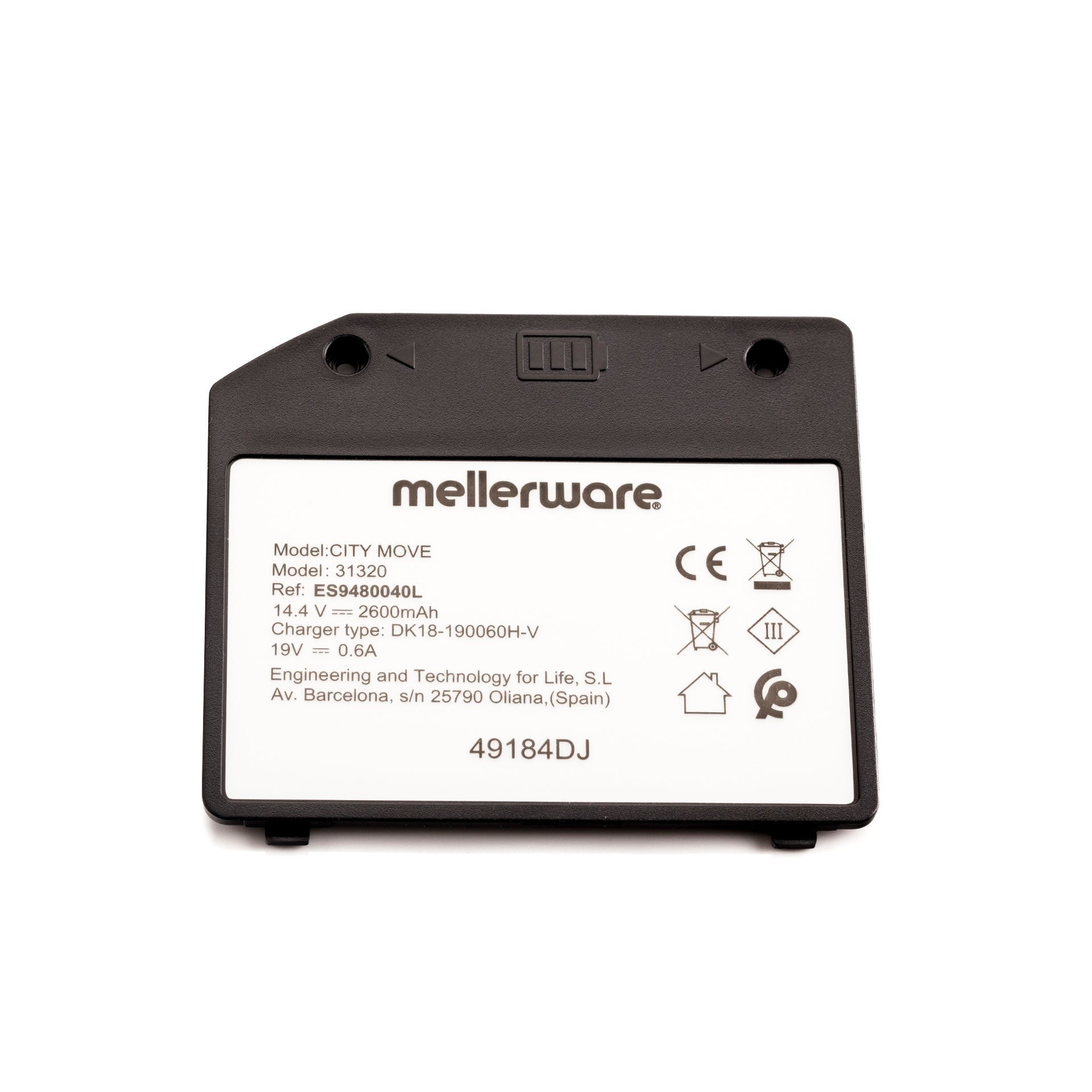 Recambio Mellerware - Cubierta batería para aspiradora - ES0480340L