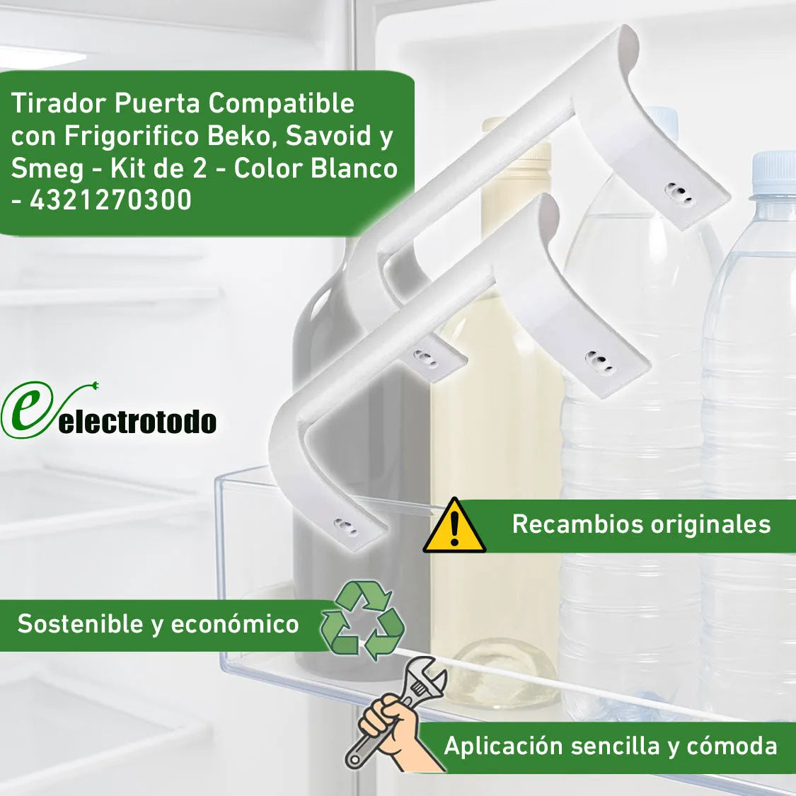 Beko, Saivod - Kit de tiradores de frigorífico - 4321270300