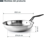 Lacor - Sartén Origin Acero Inoxidable para equipos de cocina - 47322