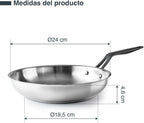 Lacor - Sartén Origin Acero Inoxidable para equipos de cocina - 47324