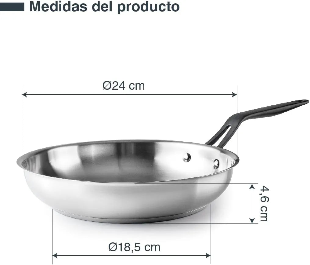 Frigideira Lacor Origin em aço inoxidável para utensílios de cozinha - 47324