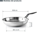 Lacor - Sartén Origin Acero Inoxidable para equipos de cocina - 47328