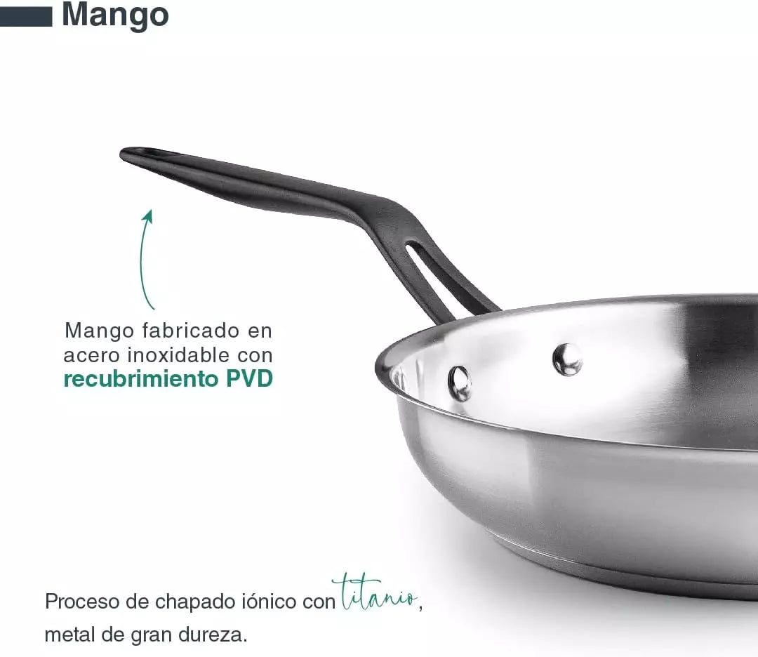 LACOR Sartén Origin Acero Inoxidable 18cm - Modelo 47318