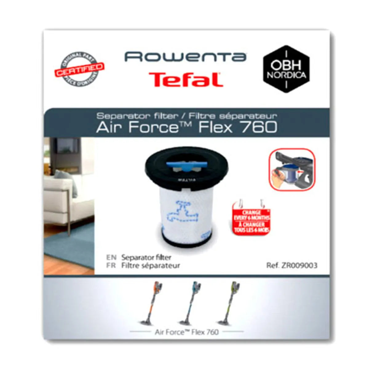Filtro separador aspirador Rowenta Air Force Flex 760 ZR009003