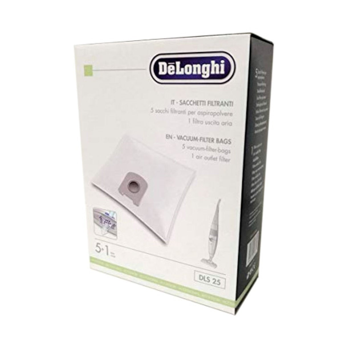 Recambio Delonghi DLS25 - Bolsa de microfibra para aspirador - 5519210241