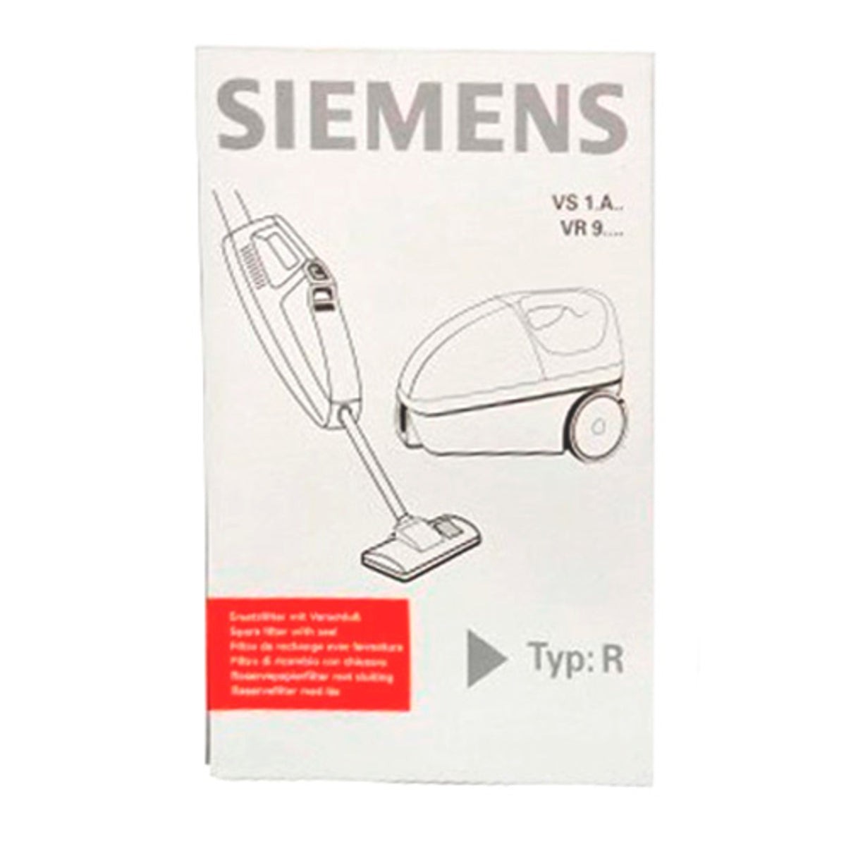 Recambio Siemens - Bolsa aspirador tipo R con cierre 8+1 - 00460687