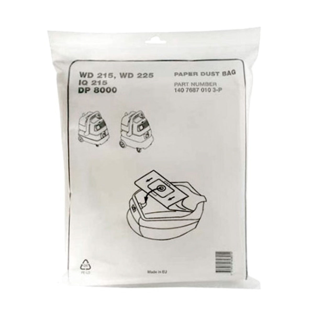 Recambio Nilfisk DP8000 Lux - Bolsa para aspiradora - 1470745010