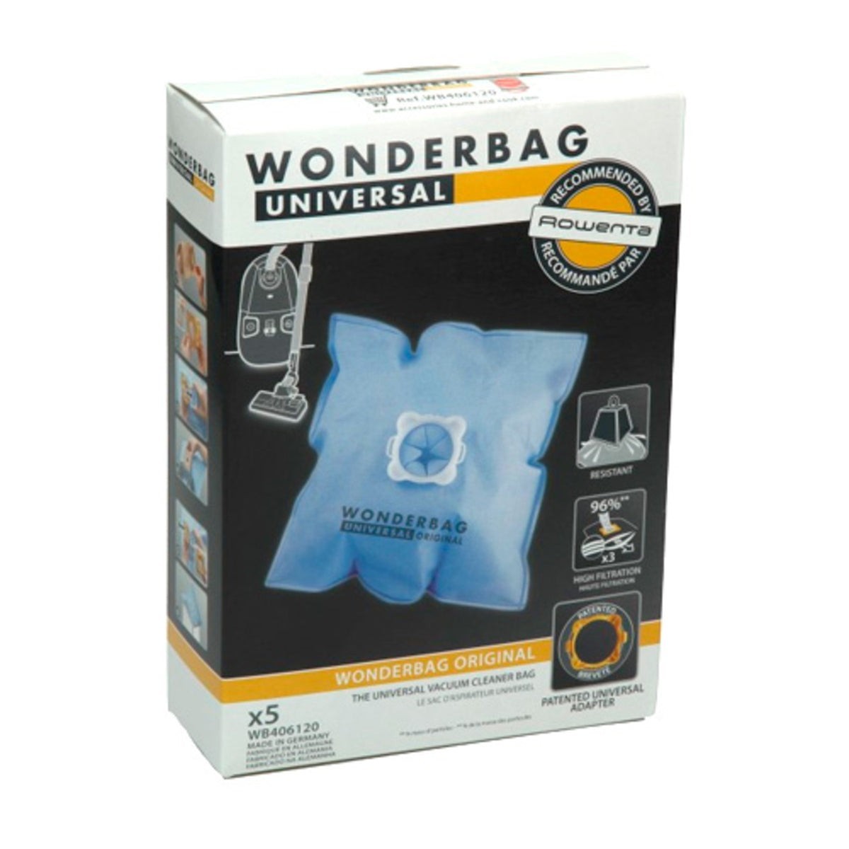 Recambio Rowenta Wonderbag Original x 5 - Bolsa de aspirador - WB406120