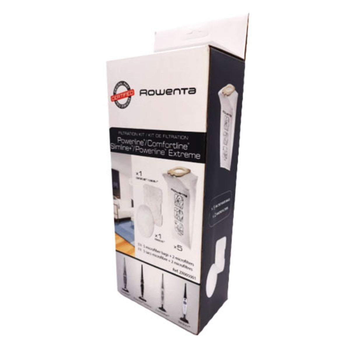 Recambio Rowenta Powerline, Comfortline, Slimline - Bolsas (5) y filtros (2) para aspirador - ZR005001