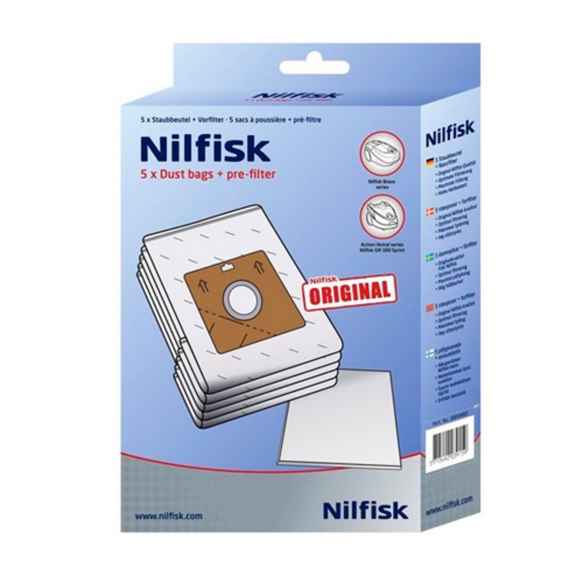 Recambio Nilfisk Bravo - Bolsa para aspiradora - 30050002