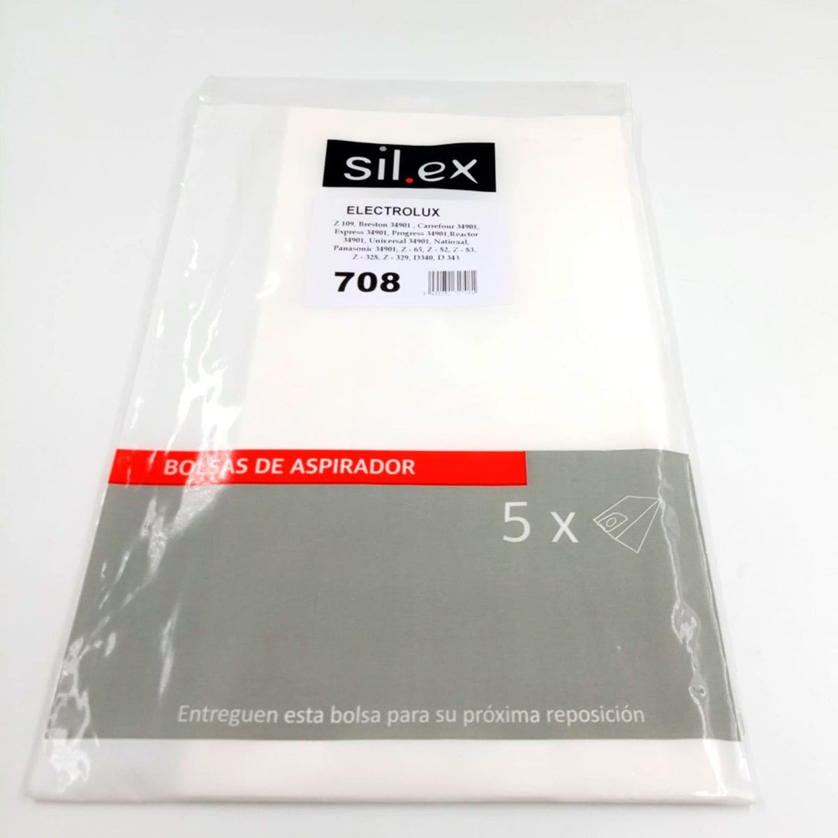 Recambio Electrolux, Panasonic - Bolsa aspirador 5 unidades - 708