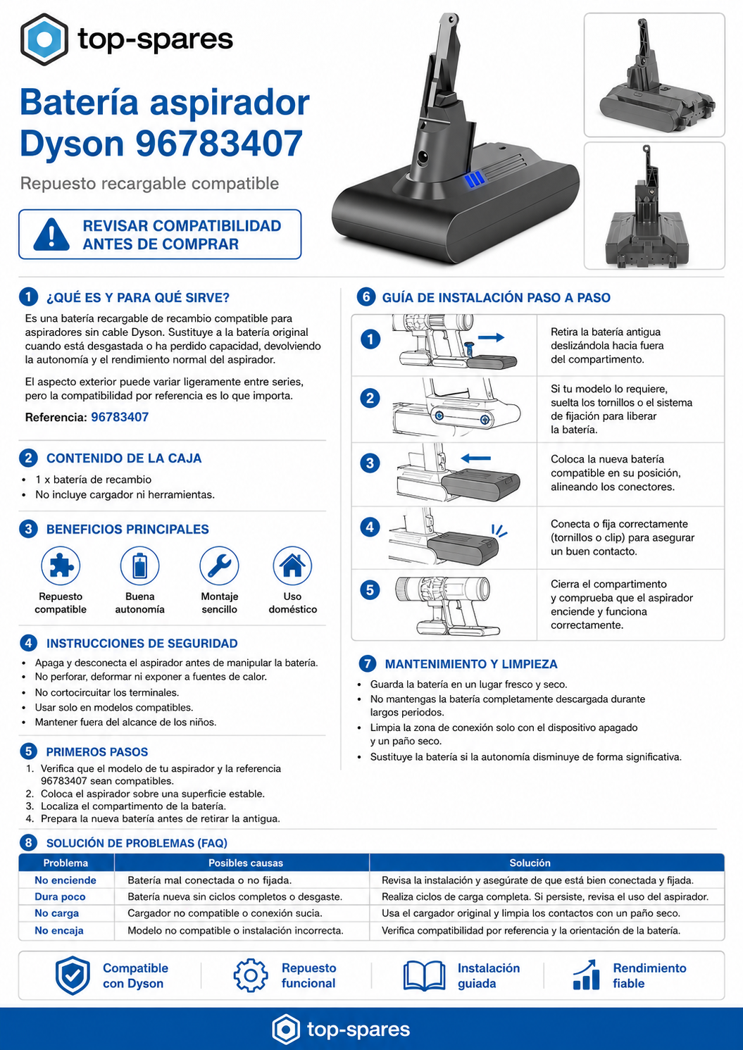 Bateria para aspirador Dyson - 96783407