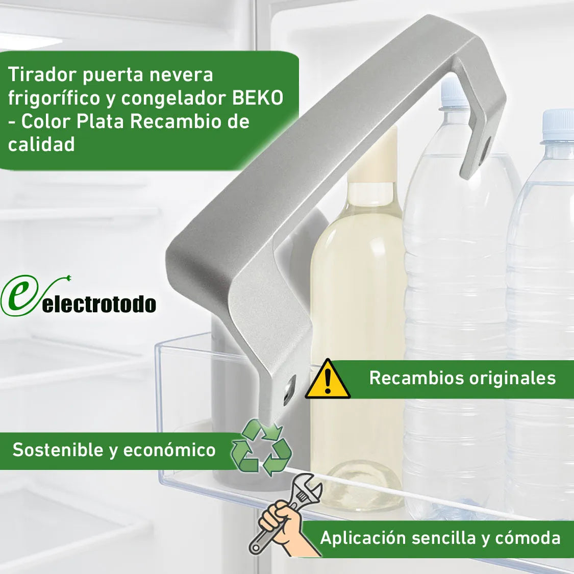 Puxador para frigorífico Beko em aço inoxidável - 4900061200