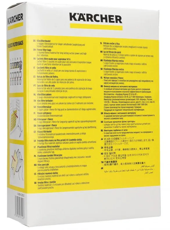 Karcher - Bolsas originales (5 unidades) para aspiradora - 6.904-329.0