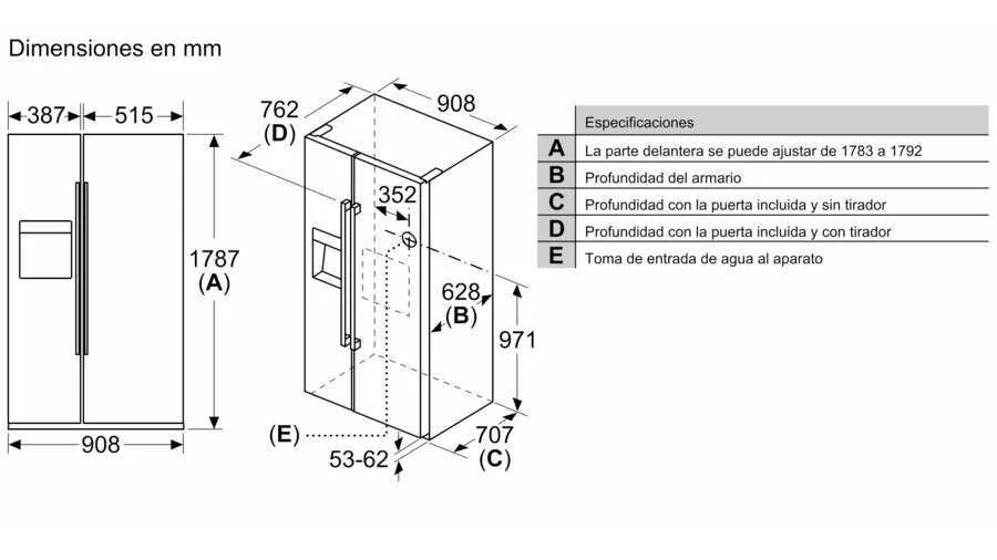 Frigorífico americano Siemens IQ500, Side By Side, Acero anti-huellas KA93DAIEP