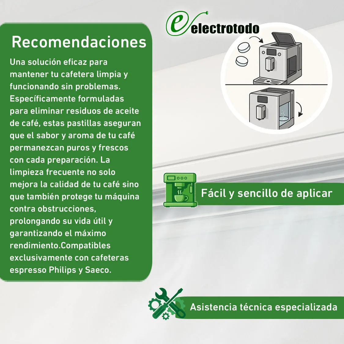 Philips Saeco - Pack de 6 pastillas quitagrasas para cafetera - CA6704/10