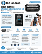 Braun Série 5 - Cabeça de Lâmina CombiPack 53B para Máquina de Barbear - 81733844