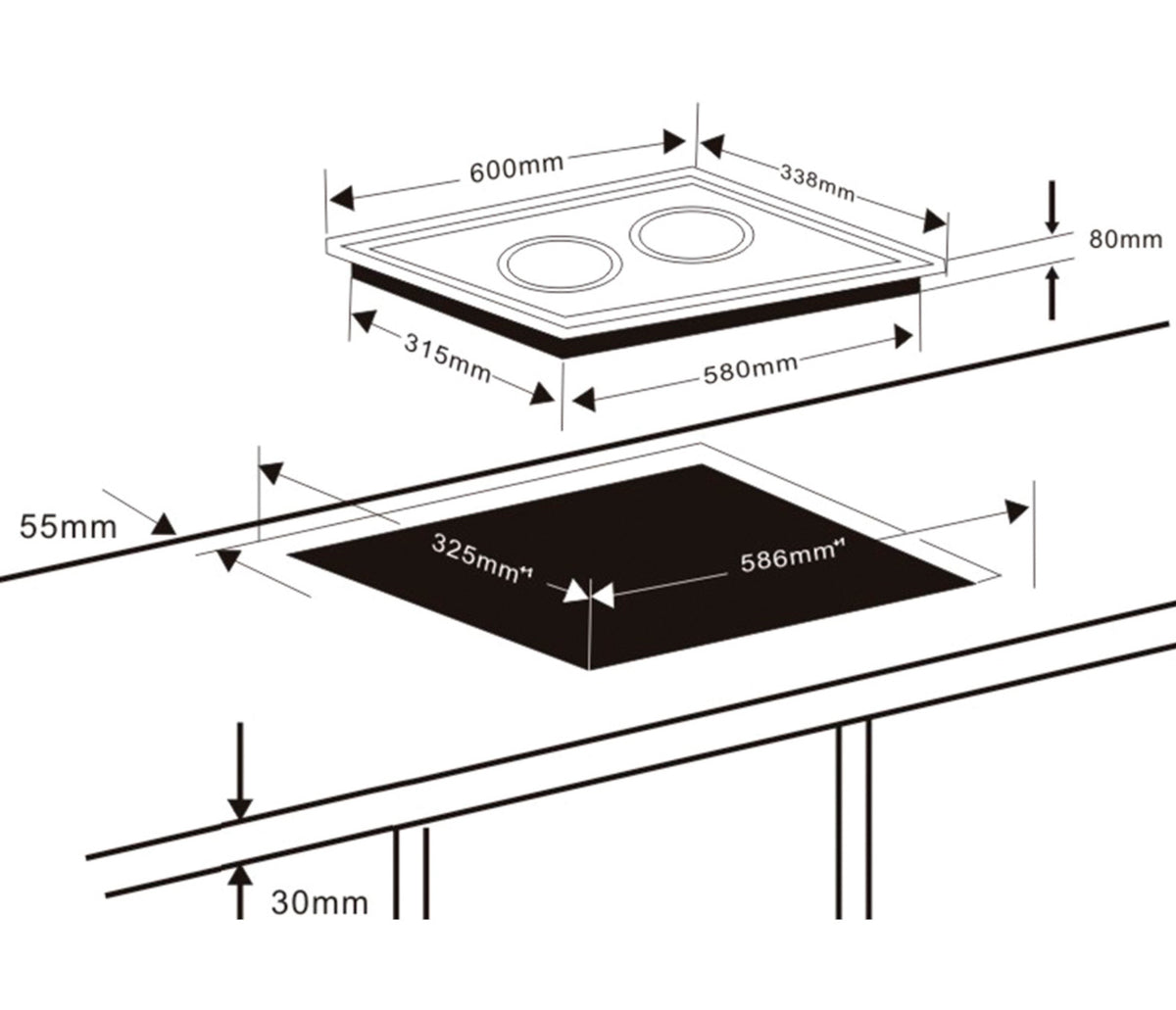 - Placa inducción horizontal Dual para equipos de cocina - Lacor 69333 - imagen 3