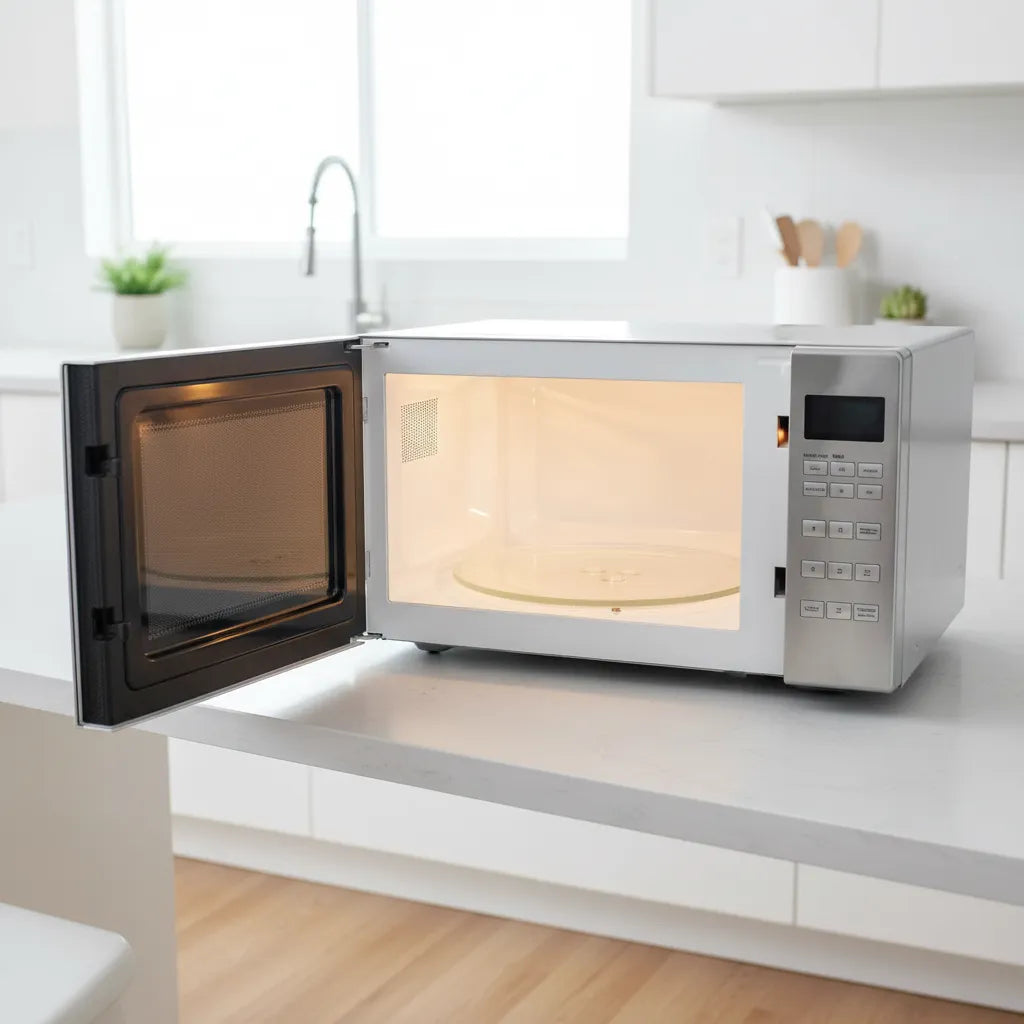 Plato de microondas en cocina moderna