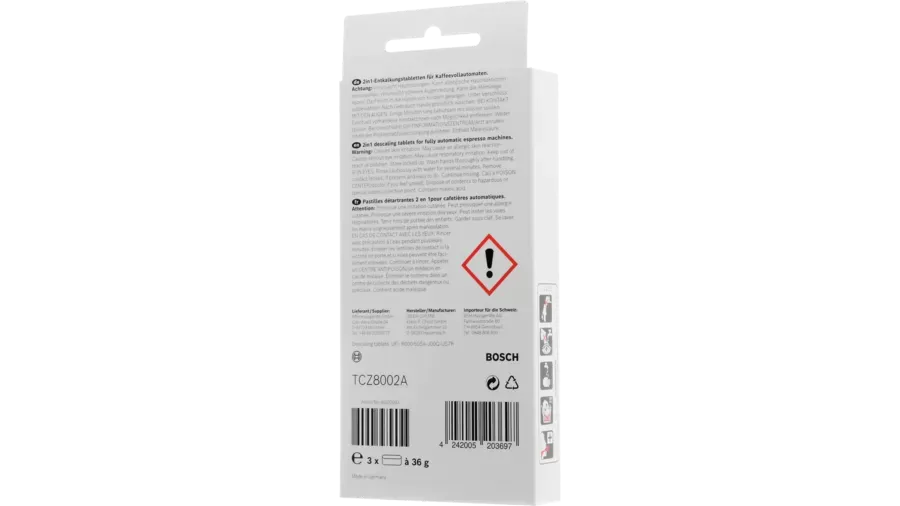 Pastillas descalcificadoras cafeteras Bosch 00312093